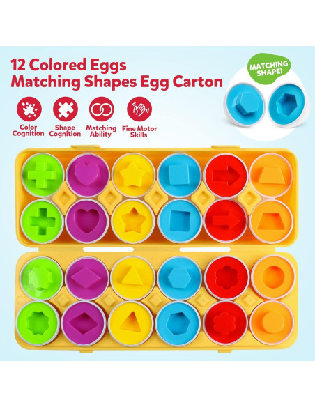Rompecabezas Sensorial de Huevos Montessori WANTKA K004 - 12 Piezas
