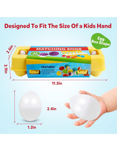 Rompecabezas Sensorial de Huevos Montessori WANTKA K004 - 12 Piezas