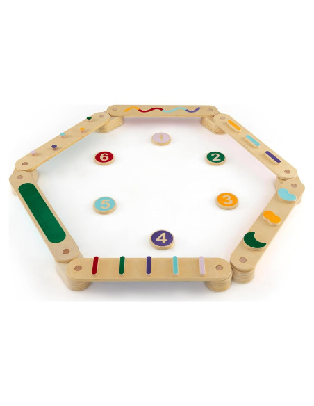 Viga de Equilibrio Montessori Costzon Doble Lado 12 Piezas