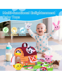Juguete de Granja para Bebés ZHZHHJMY con 6 Animales de Peluche 2