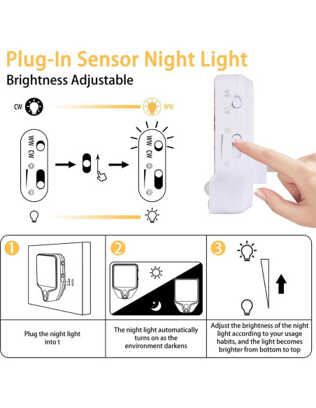 Luz Nocturna LED TULIMET con Sensor de Movimiento Regulable