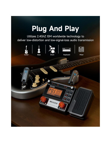 MOOER Air P05 Sistema Inalámbrico para Guitarra y Bajo