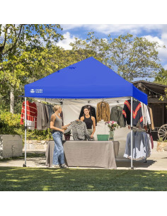 Carpa Plegable CROWN SHADES 3x3m Azul con Kit Comercial 2