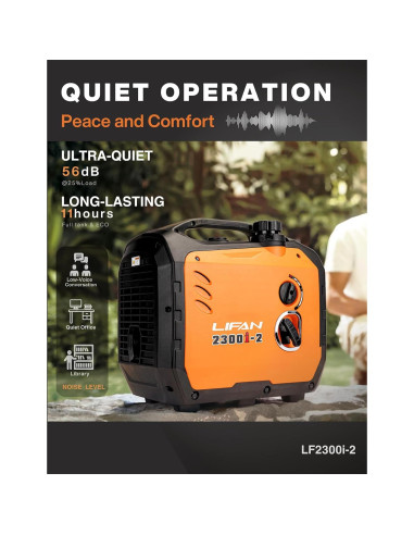 Generador Inversor Lifan 2300W Gasolina Silencioso Portátil
