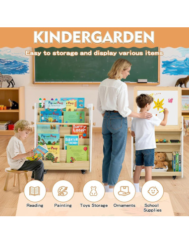 Estantería Montessori 5 Niveles Takeeyce Verde con Caballete