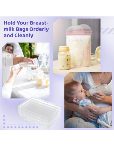 12 Bandejas de Almacenamiento de Leche Materna Kronabelle 19.1x13 cm