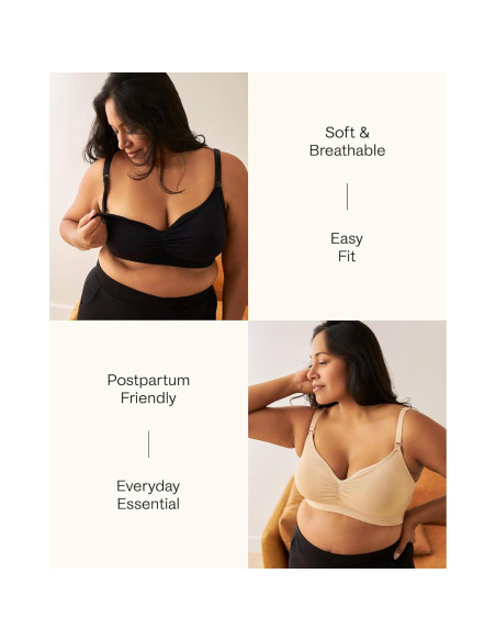 Bralette de Lactancia Kindred Bravely Tatum 2 Piezas Negro