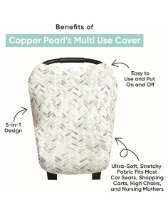 Cubierta Multiusos Copper Pearl Denim - Asiento de Auto, Lactancia 2