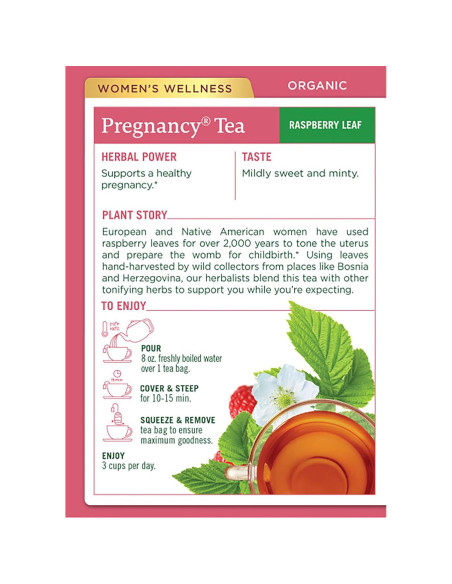 Té de Frambuesa Orgánico para el Embarazo Traditional Medicinals - 16 Bolsitas