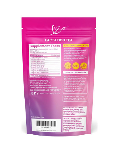 Té de Lactancia Orgánico Pink Stork - Fenogreco y Hinojo - 15 Bolsitas