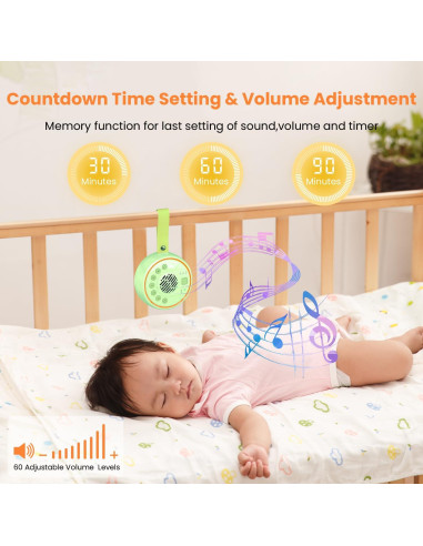 Máquina de Ruido Blanco Portátil Lemnoi SU7 con 22 Sonidos