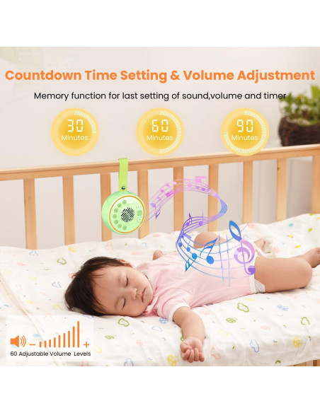 Máquina de Ruido Blanco Portátil Lemnoi SU7 con 22 Sonidos