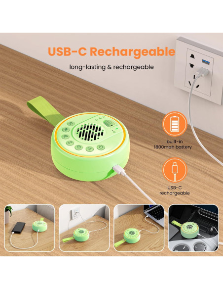 Máquina de Ruido Blanco Portátil Lemnoi SU7 con 22 Sonidos