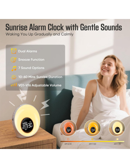Despertador de Luz de Amanecer AUYLE BL20 con 30 Sonidos