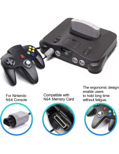 Paquete 2 Controladores N64 Suily Joystick Retro 182 cm 2