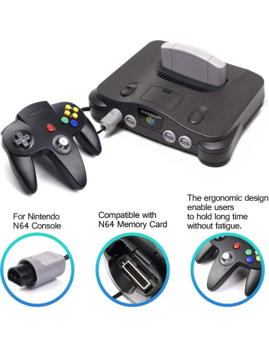 Paquete 2 Controladores N64 Suily Joystick Retro 182 cm