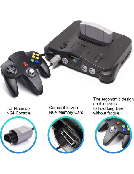 Paquete 2 Controladores N64 Suily Joystick Retro 182 cm