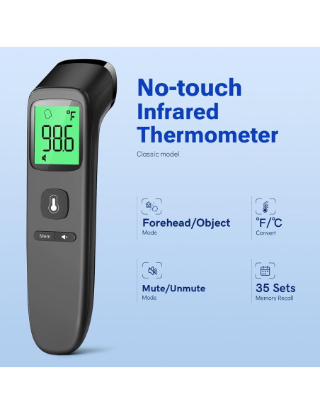 Termómetro Digital de Frente Viproud para Adultos y Niños - Rápido y Preciso