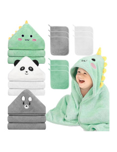 Juego de Toallas para Bebé GINUMWA 12 PCS Absorbentes 81x81 cm