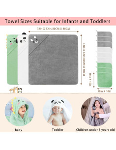 Juego de Toallas para Bebé GINUMWA 12 PCS Absorbentes 81x81 cm 2