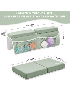 Almohadilla para Baño de Bebé 2 en 1 con Soporte para Codos Verde 2