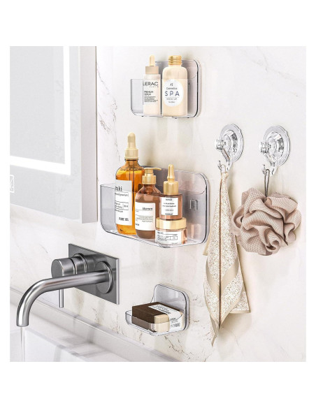 Estantes de Ducha JNDETOP 5 Paquetes Acrílico Transparente