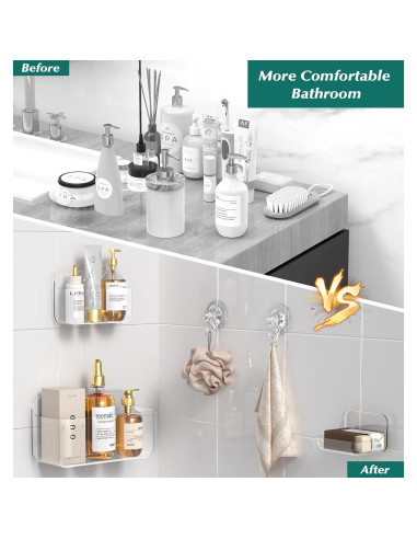 Estantes de Ducha JNDETOP 5 Paquetes Acrílico Transparente