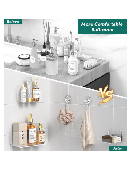 Estantes de Ducha JNDETOP 5 Paquetes Acrílico Transparente