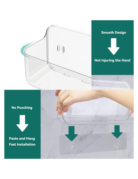 Estantes de Ducha JNDETOP 5 Paquetes Acrílico Transparente