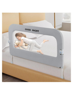 Barandilla de Cama Deeteck 81 cm Ajustable Plegable Gris