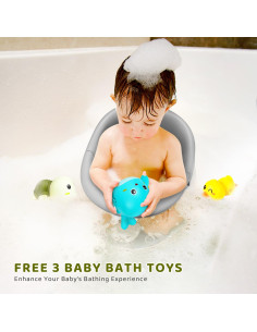 Asiento de Baño para Bebés Gris 2025 - Portátil y Seguro 2