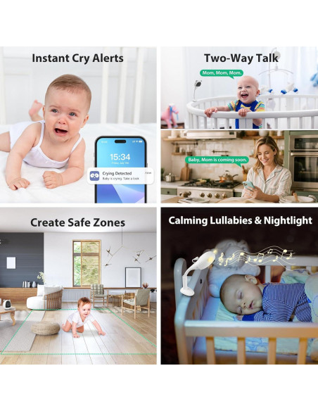 Monitor de Bebé Inteligente VerdiNex con Cámara 2K y AI