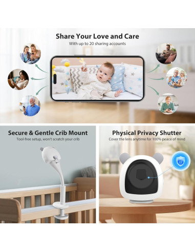 Monitor de Bebé Inteligente VerdiNex con Cámara 2K y AI
