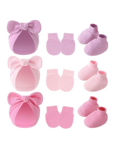 Conjunto de gorros, manoplas y calcetines JOTDEW para bebé