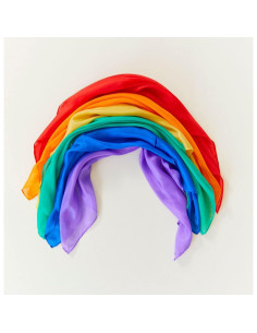 Mini Pañuelos de Seda Sarah's Silks | Juego de 6 Primarios | 53x53 cm 2