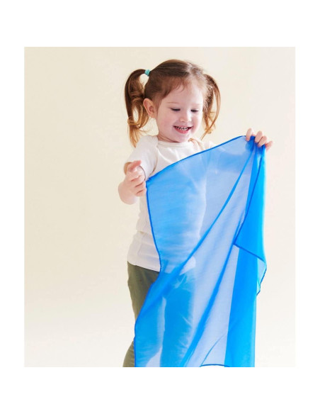 Mini Pañuelos de Seda Sarah's Silks | Juego de 6 Primarios | 53x53 cm