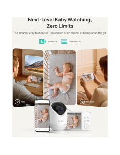 Monitor de Bebé Dr.Care VistaView 2K WiFi 5" Pantalla 1080P 2