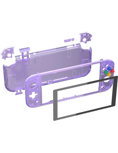 Carcasa Reemplazo Transparente Púrpura para Nintendo Switch Lite