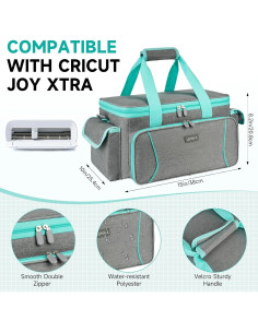 Funda de Almacenamiento LEFORZ para Cricut Joy Xtra - Gris/Verde 2