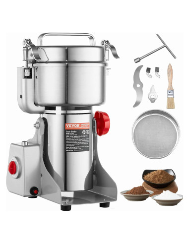 Molinillo de Granos Eléctrico VEVOR 1000g 3000W Acero Inoxidable