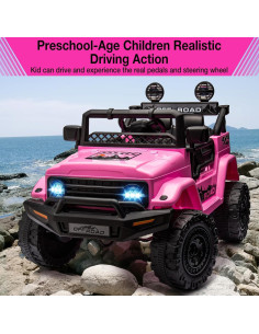 Camión de Juguete Eléctrico Garvee 12V Rosa con Control Remoto 2