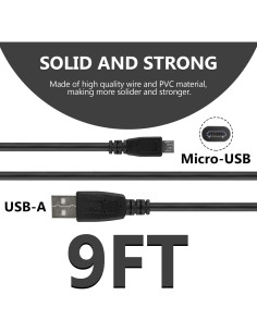 Cable de Micrófono USB a Micro USB Geekria 2.8m para Blue Yeti 2