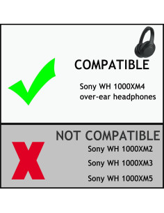 Almohadillas de repuesto Sony WH1000XM4 - Aislamiento Sonoro Negro 2