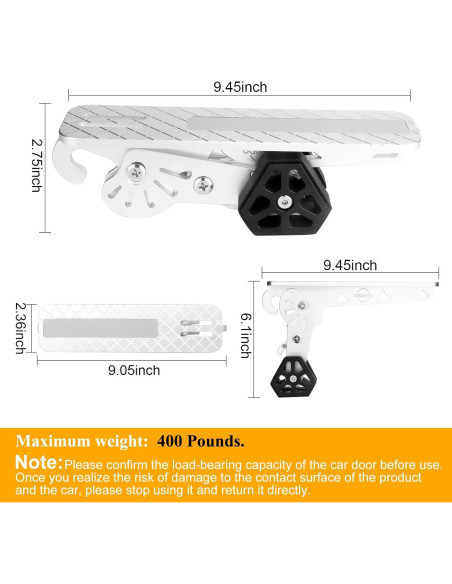 Escalón de Puerta de Coche BDDFOTO Plegable Universal 199.58 kg