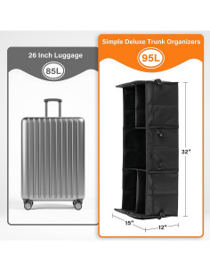 Organizador de Maletero Simple Deluxe 95L Antideslizante Negro 2