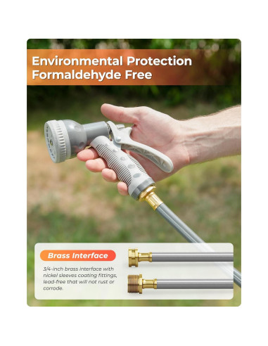 Carrete de Manguera de Jardín Ayleid 30.48m Retráctil Gris