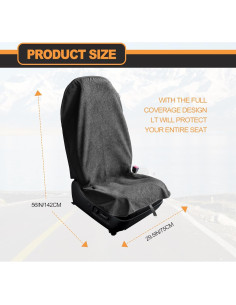 Funda de Asiento Impermeable KEVWR Negra para Auto 2