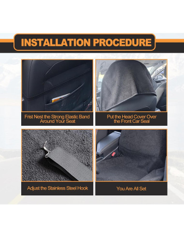 Funda de Asiento Impermeable KEVWR Negra para Auto