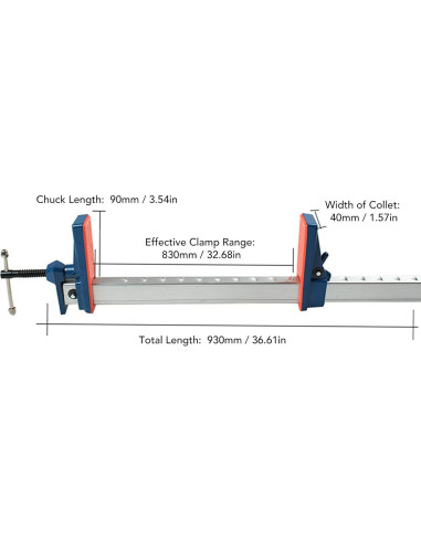 Abrazadera F Ajustable 83 cm Aluminio XWXLIJV con Goma