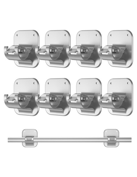 8 Piezas Cortinas Adhesivas JHCJHC Soportes Sin Perforación